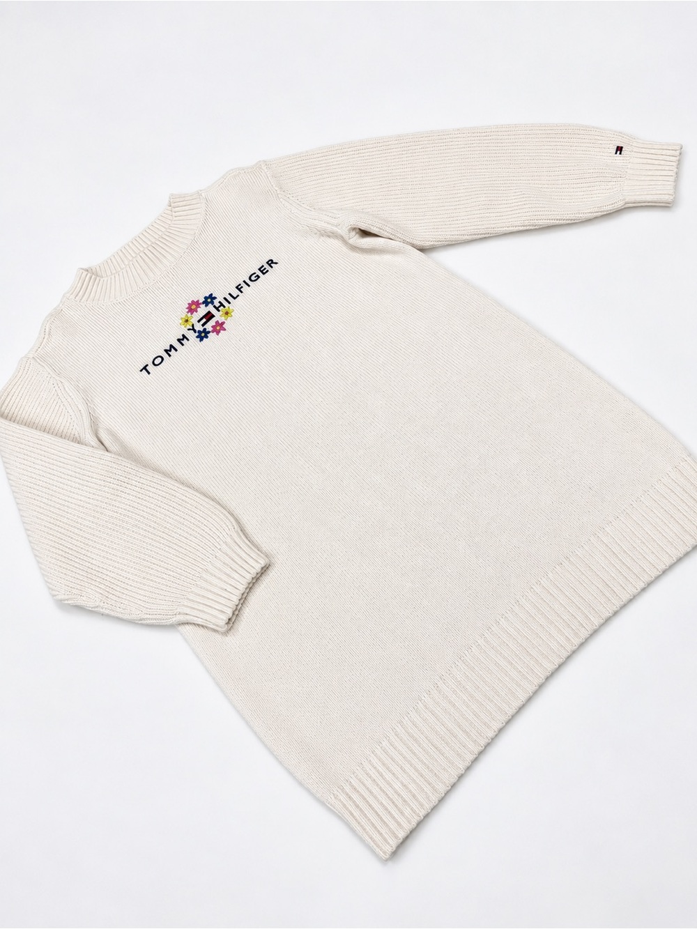 Tommy Hilfiger Off-White Floral Logo Crewneck Sweater